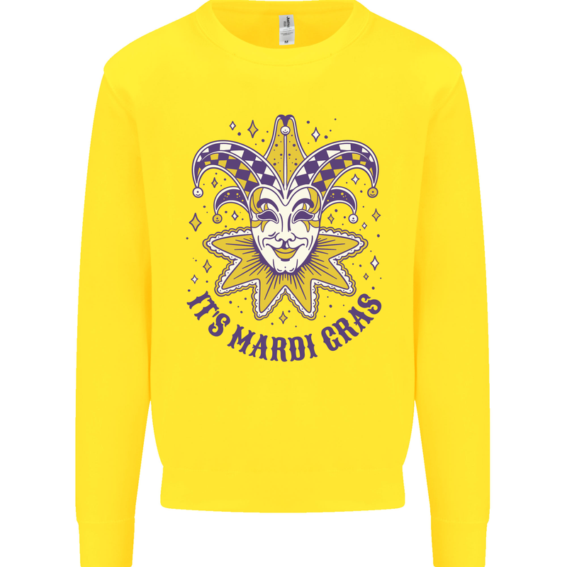 Its Mardi Gras Kids Sweatshirt Jumper Yellow