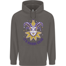 Its Mardi Gras Mens 80% Cotton Hoodie Charcoal