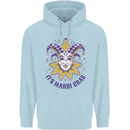 Its Mardi Gras Mens 80% Cotton Hoodie Light Blue