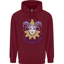 Its Mardi Gras Mens 80% Cotton Hoodie Maroon
