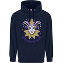 Its Mardi Gras Mens 80% Cotton Hoodie Navy Blue
