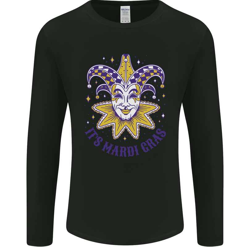 Its Mardi Gras Mens Long Sleeve T-Shirt Black