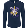 Its Mardi Gras Mens Long Sleeve T-Shirt Navy Blue