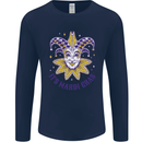 Its Mardi Gras Mens Long Sleeve T-Shirt Navy Blue