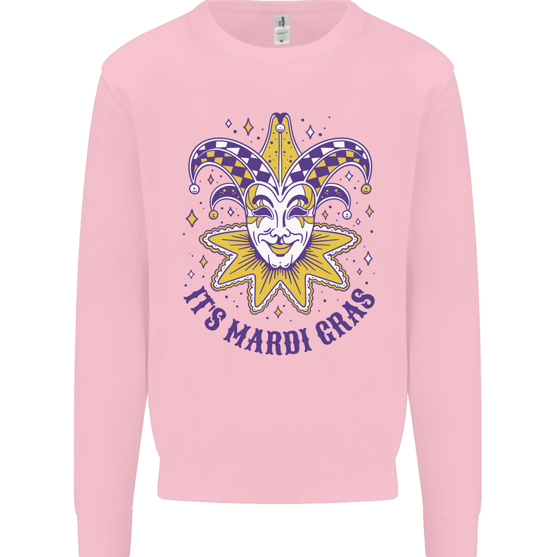 Its Mardi Gras Mens Sweatshirt Jumper Light Pink