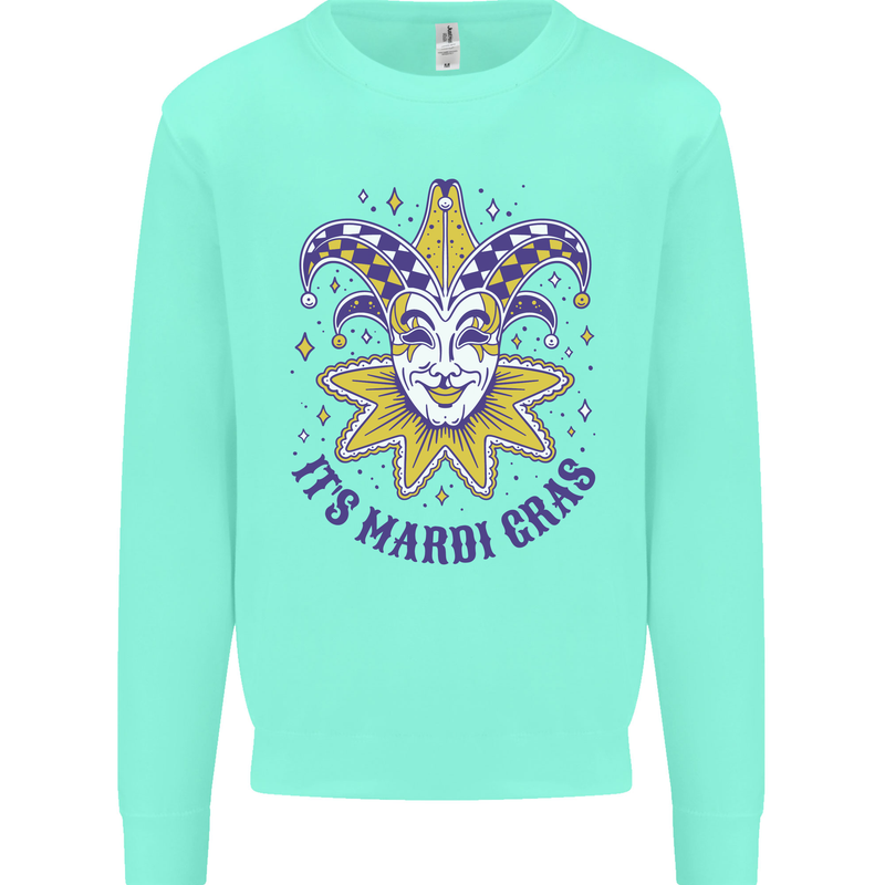 Its Mardi Gras Mens Sweatshirt Jumper Peppermint