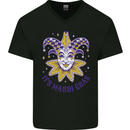 Its Mardi Gras Mens V-Neck Cotton T-Shirt Black