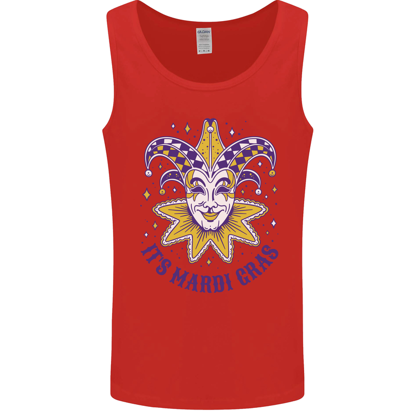 Its Mardi Gras Mens Vest Tank Top Red