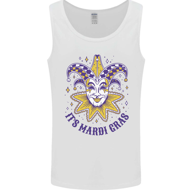 Its Mardi Gras Mens Vest Tank Top White