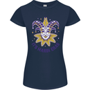 Its Mardi Gras Womens Petite Cut T-Shirt Navy Blue