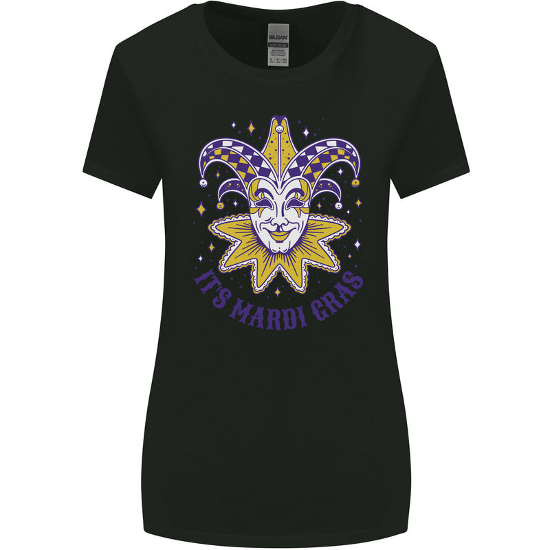 Its Mardi Gras Womens Wider Cut T-Shirt Black