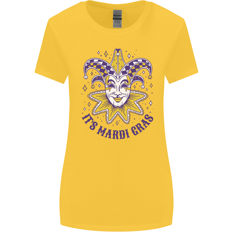 Its Mardi Gras Womens Wider Cut T-Shirt Yellow