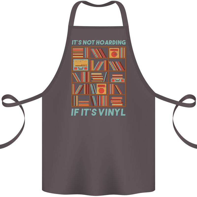 Its Not Hoarding Funny Vinyl Records Turntable Cotton Apron 100% Organic Dark Grey