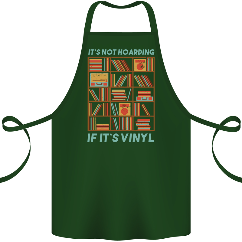 Its Not Hoarding Funny Vinyl Records Turntable Cotton Apron 100% Organic Forest Green