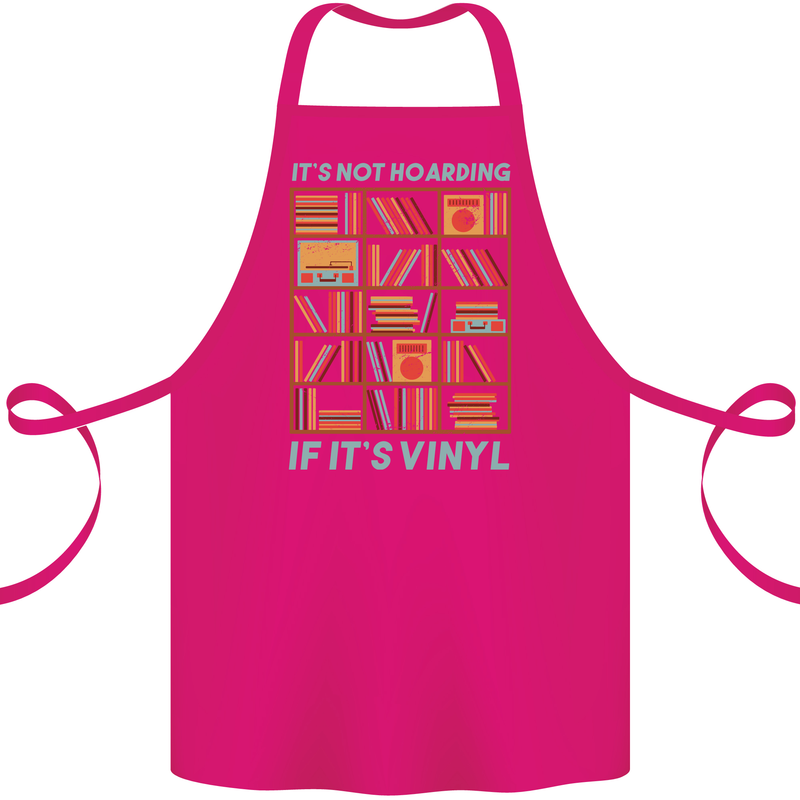 Its Not Hoarding Funny Vinyl Records Turntable Cotton Apron 100% Organic Pink