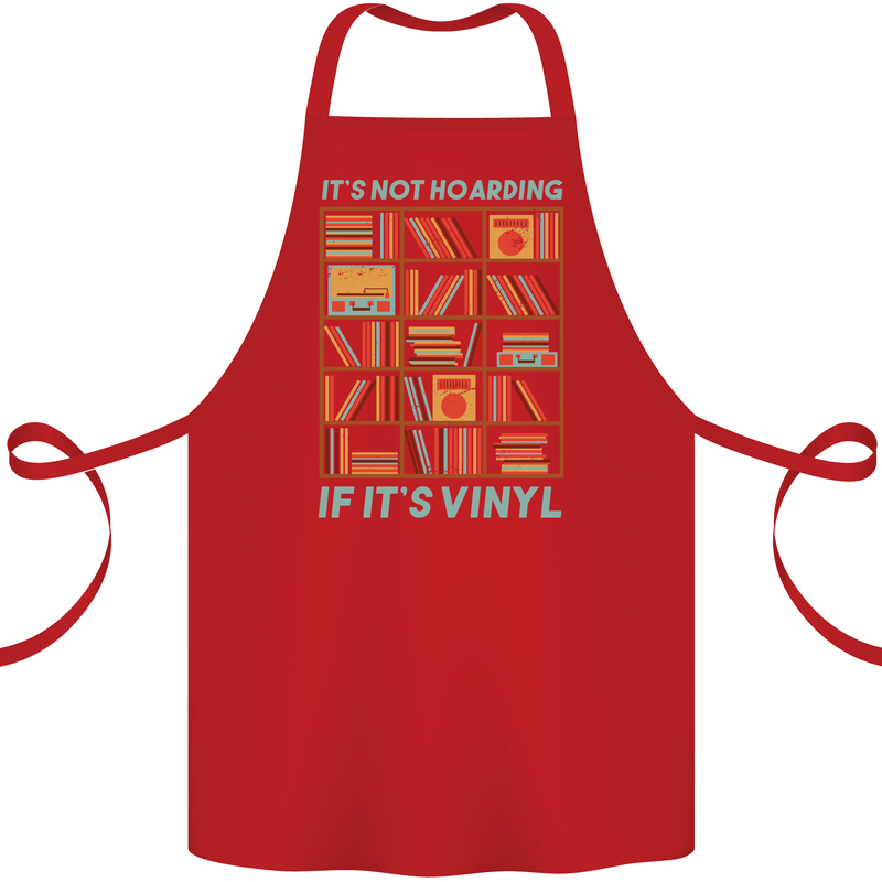 Its Not Hoarding Funny Vinyl Records Turntable Cotton Apron 100% Organic Red