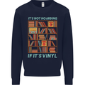 Its Not Hoarding Funny Vinyl Records Turntable Kids Sweatshirt Jumper Navy Blue