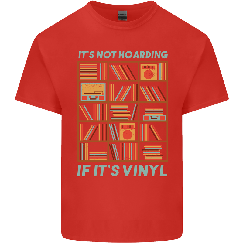 Its Not Hoarding Funny Vinyl Records Turntable Mens Cotton T-Shirt Tee Top Red