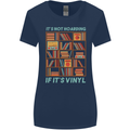 Its Not Hoarding Funny Vinyl Records Turntable Womens Wider Cut T-Shirt Navy Blue