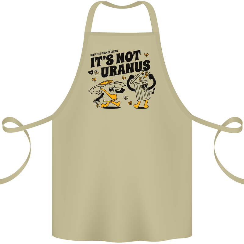 Its Not Uranus Funny Climate Change Cotton Apron 100% Organic Khaki