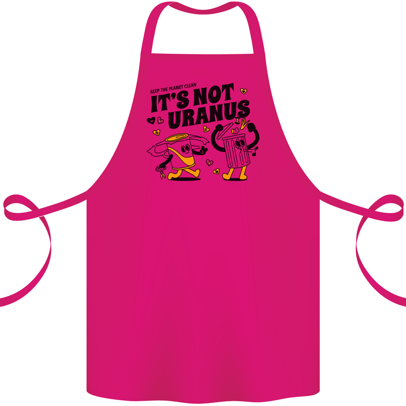 Its Not Uranus Funny Climate Change Cotton Apron 100% Organic Pink