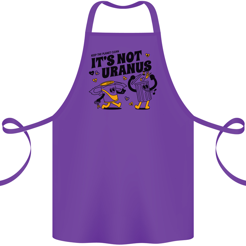 Its Not Uranus Funny Climate Change Cotton Apron 100% Organic Purple