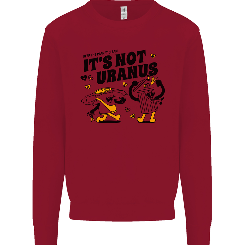 Its Not Uranus Funny Climate Change Kids Sweatshirt Jumper Red