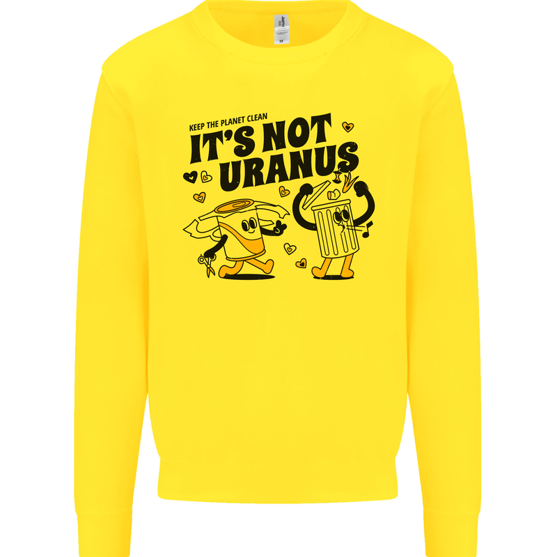 Its Not Uranus Funny Climate Change Kids Sweatshirt Jumper Yellow
