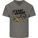 Its Not Uranus Funny Climate Change Mens V-Neck Cotton T-Shirt Charcoal