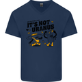 Its Not Uranus Funny Climate Change Mens V-Neck Cotton T-Shirt Navy Blue