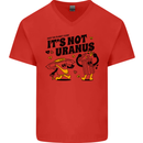Its Not Uranus Funny Climate Change Mens V-Neck Cotton T-Shirt Red