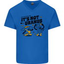 Its Not Uranus Funny Climate Change Mens V-Neck Cotton T-Shirt Royal Blue
