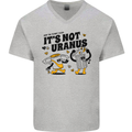 Its Not Uranus Funny Climate Change Mens V-Neck Cotton T-Shirt Sports Grey