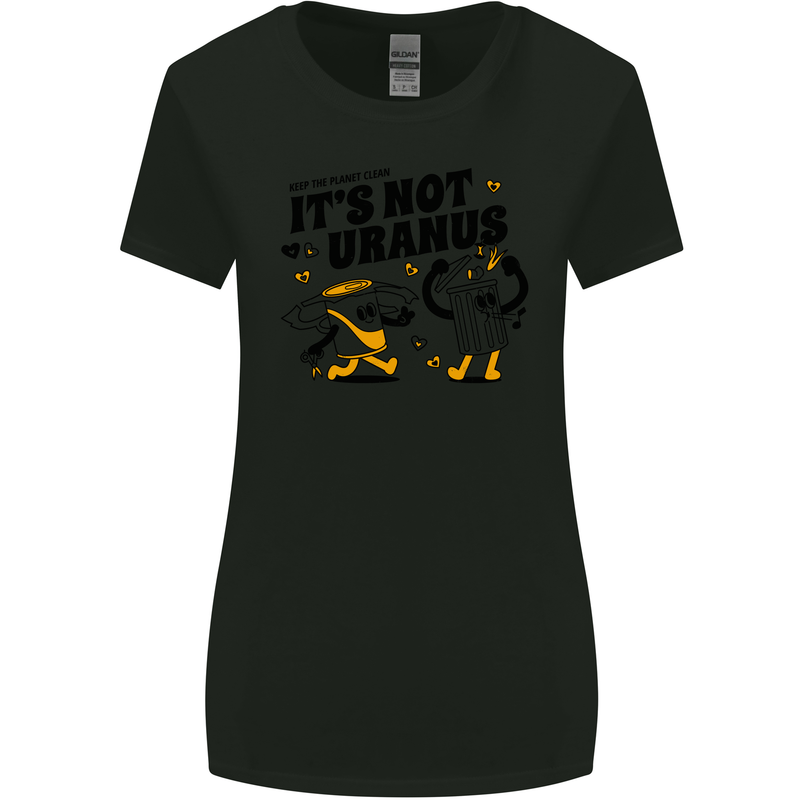 Its Not Uranus Funny Climate Change Womens Wider Cut T-Shirt Black