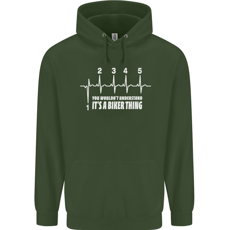 Its a Biker Thing Motorcycle Motorbike Childrens Kids Hoodie Forest Green