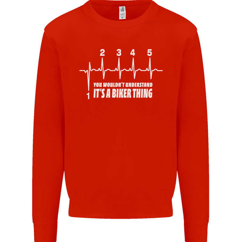 Its a Biker Thing Motorcycle Motorbike Kids Sweatshirt Jumper Bright Red