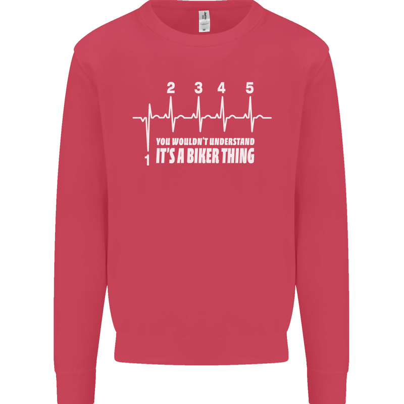 Its a Biker Thing Motorcycle Motorbike Kids Sweatshirt Jumper Heliconia