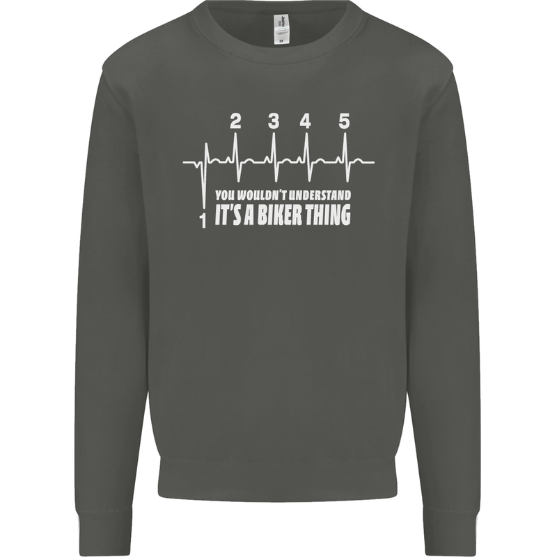 Its a Biker Thing Motorcycle Motorbike Kids Sweatshirt Jumper Storm Grey