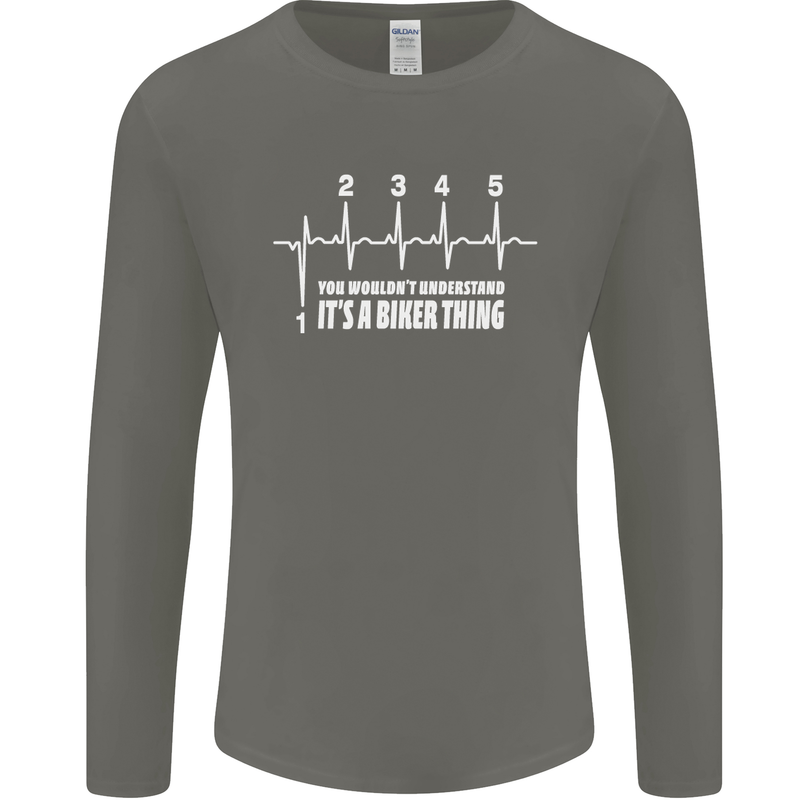 Its a Biker Thing Motorcycle Motorbike Mens Long Sleeve T-Shirt Charcoal