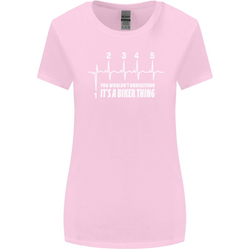 Its a Biker Thing Motorcycle Motorbike Womens Wider Cut T-Shirt Light Pink