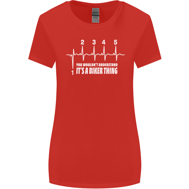 Its a Biker Thing Motorcycle Motorbike Womens Wider Cut T-Shirt Red