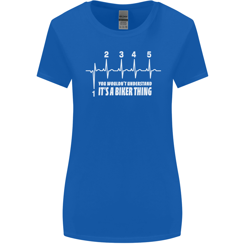 Its a Biker Thing Motorcycle Motorbike Womens Wider Cut T-Shirt Royal Blue