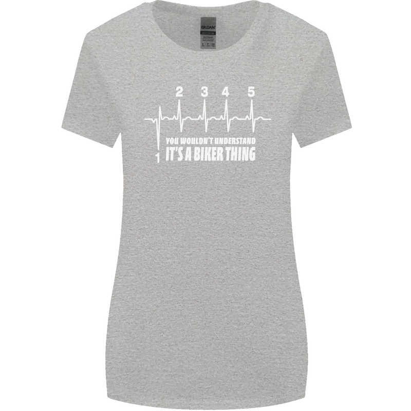 Its a Biker Thing Motorcycle Motorbike Womens Wider Cut T-Shirt Sports Grey