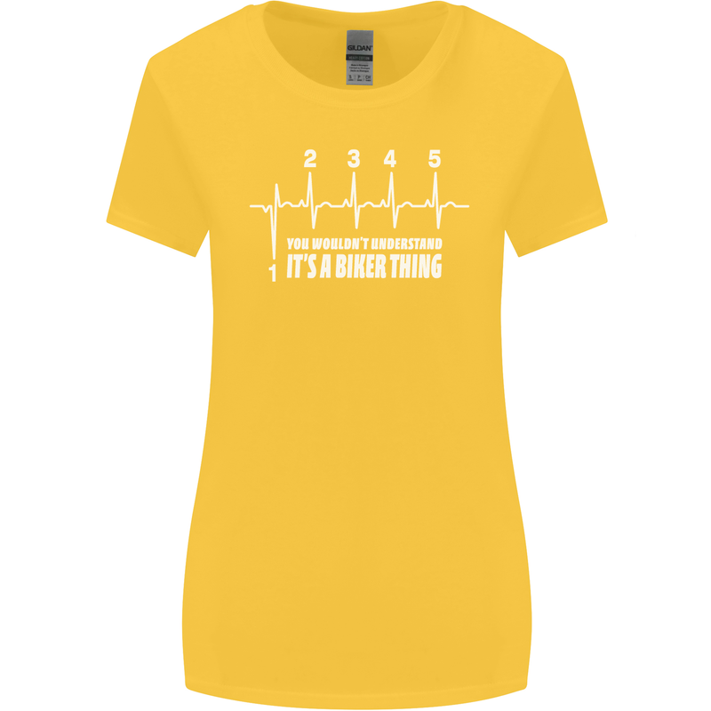Its a Biker Thing Motorcycle Motorbike Womens Wider Cut T-Shirt Yellow