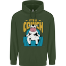 Its a Cowch Funny Cow Childrens Kids Hoodie Forest Green