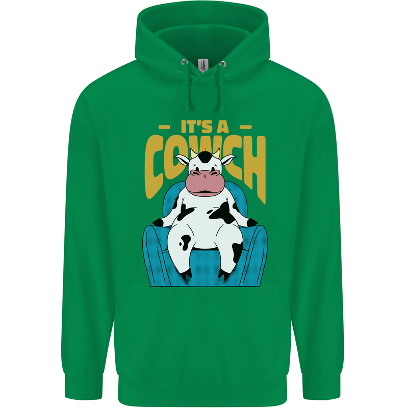 Its a Cowch Funny Cow Childrens Kids Hoodie Irish Green