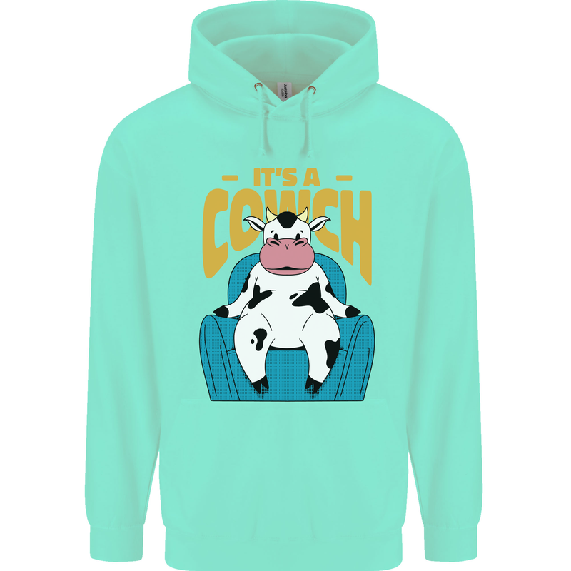 Its a Cowch Funny Cow Childrens Kids Hoodie Peppermint