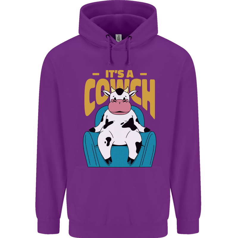 Its a Cowch Funny Cow Childrens Kids Hoodie Purple