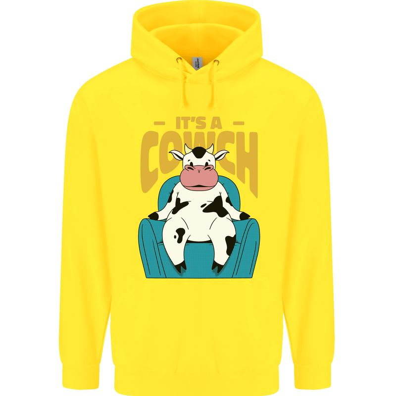 Its a Cowch Funny Cow Childrens Kids Hoodie Yellow