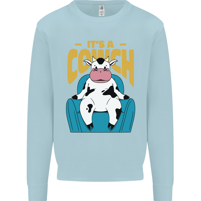 Its a Cowch Funny Cow Kids Sweatshirt Jumper Light Blue